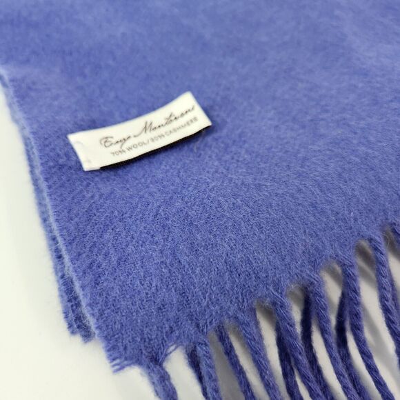 Enzo‎ Mantovani Scarf Wool Cashmere Outdoors Preppy Sustainable Cabincore Luxury - Picture 3 of 8